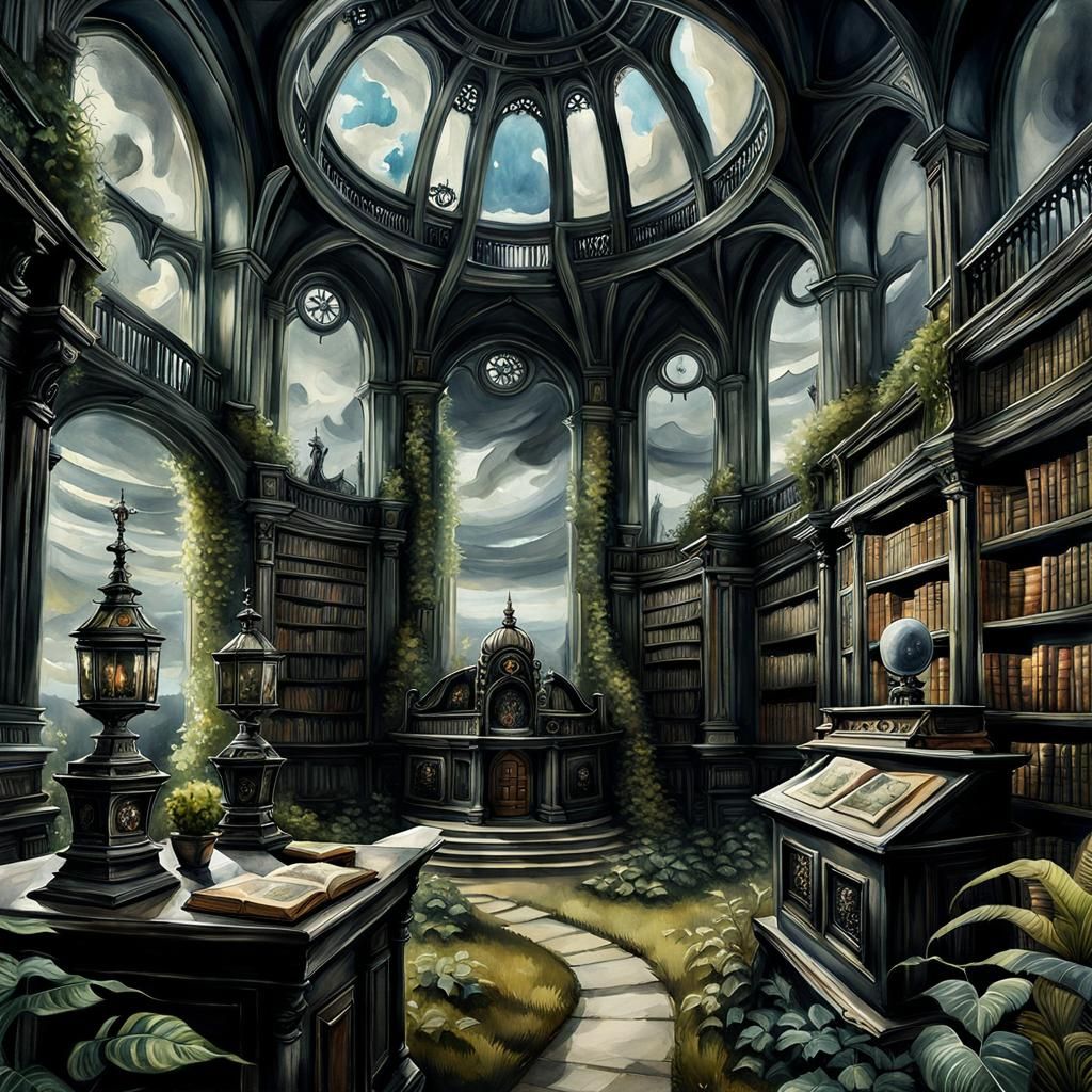 Enchanted Library: Watercolor Art by Kandinsky