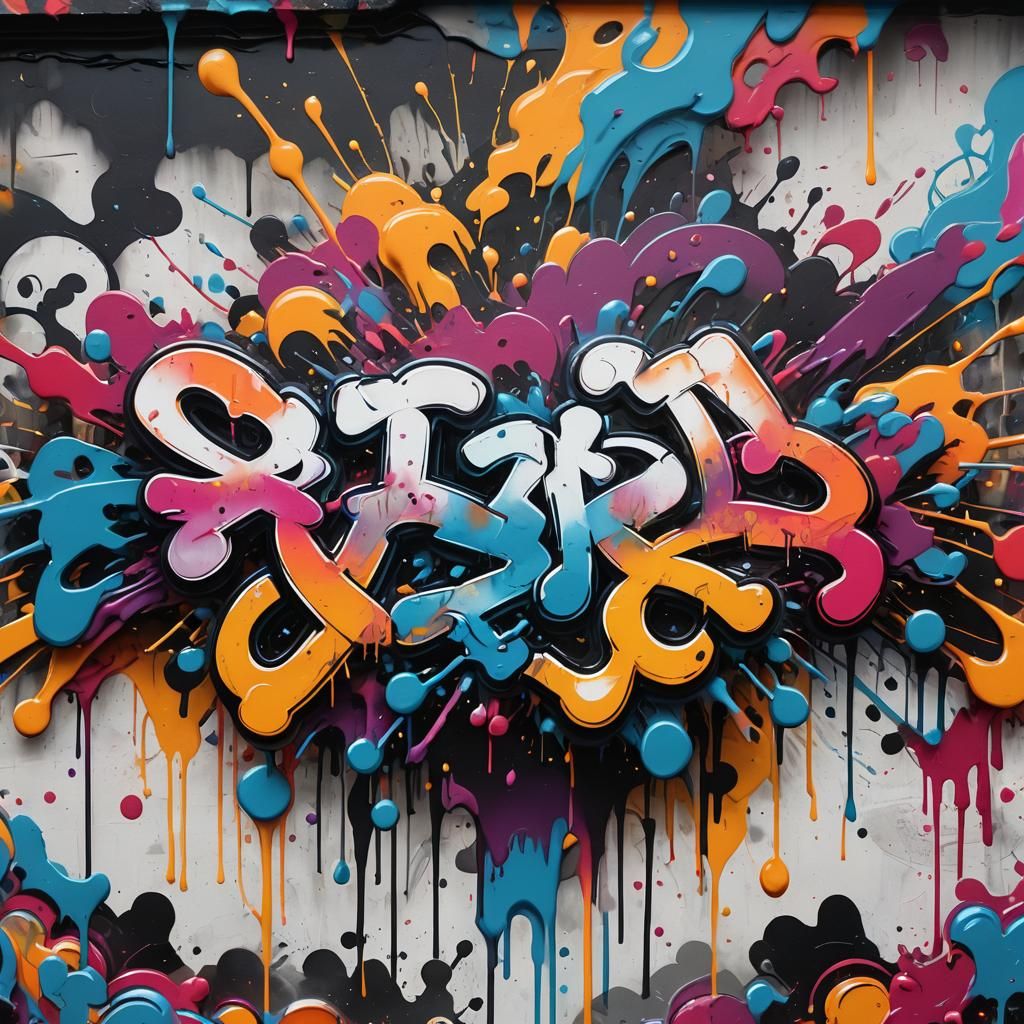 Colorful Polychromatic Graffiti Street Art