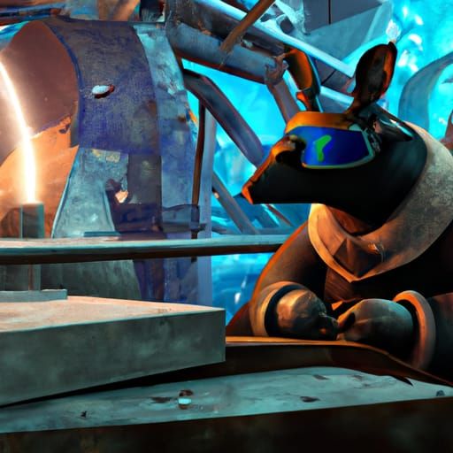 Anteater Welder in Detailed Matte Painting