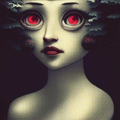 Surreal Creatures in Noir Gouache Style