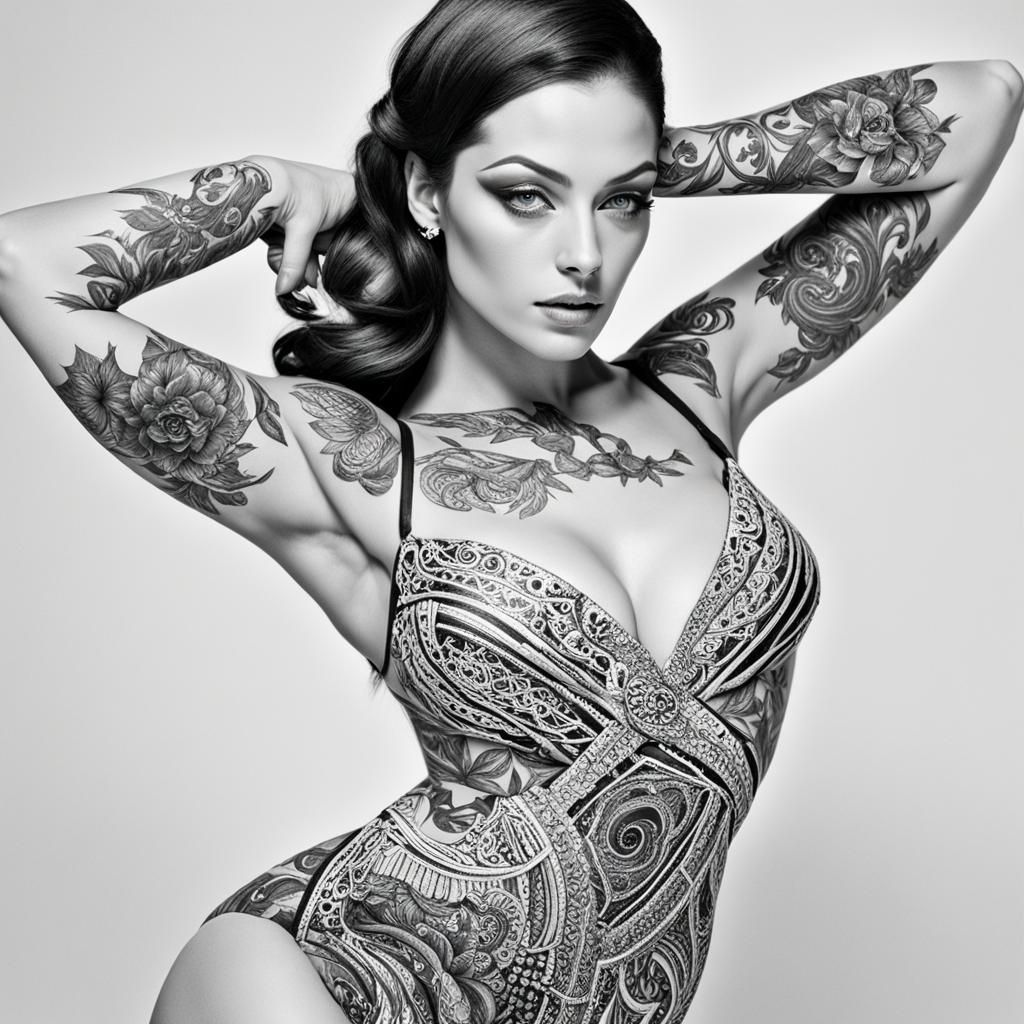 Tattooed Woman: Voluptuous Beauty in Graffiti Art