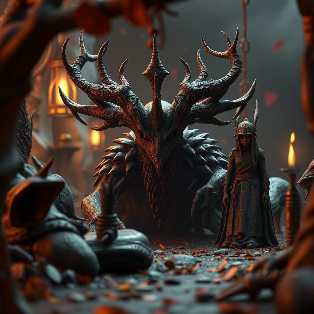 Hyperrealistic 3D Fantasy Scene in Cinematic Style