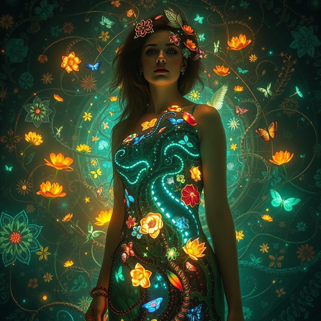 Ethereal Dreamscapes in Vibrant Colors, Inspired by Klimt an...