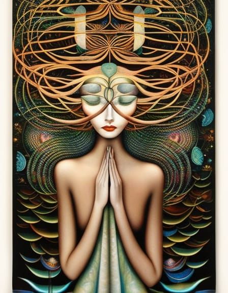 Sunset Human-Vine Hybrid in Forest, Detailed Digital Art