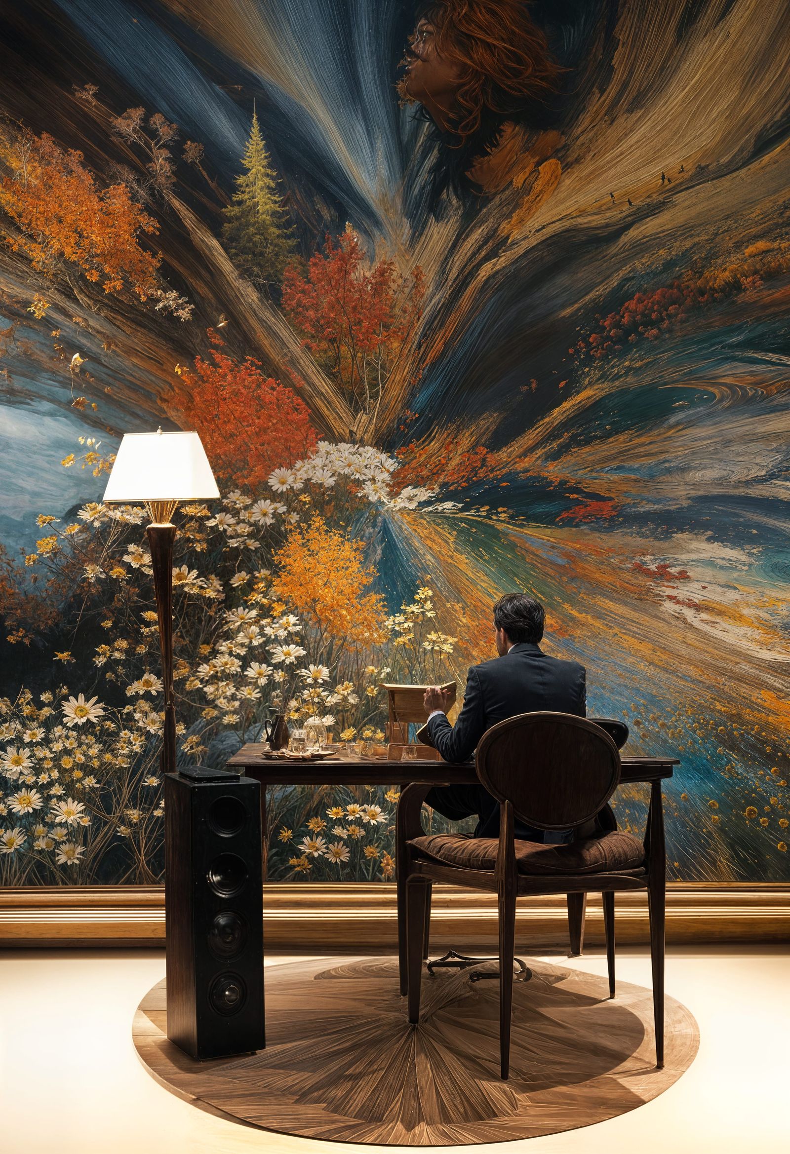 Ethereal Abstract Art with Luminous Dust Particles