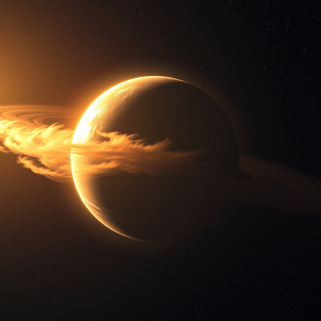 Alien Planet with Auroras in Photorealistic Style