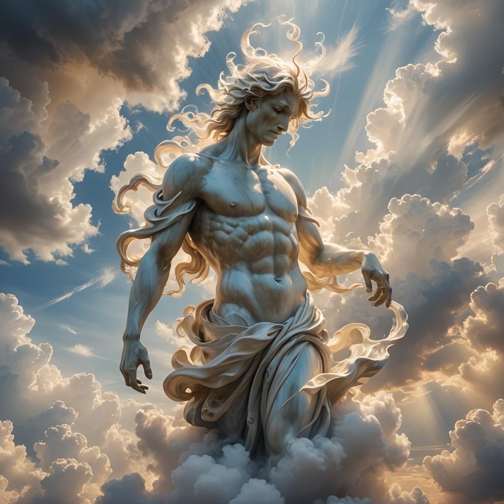 Cloud Sculptor Shapes Mythical Creature in Surreal Sky