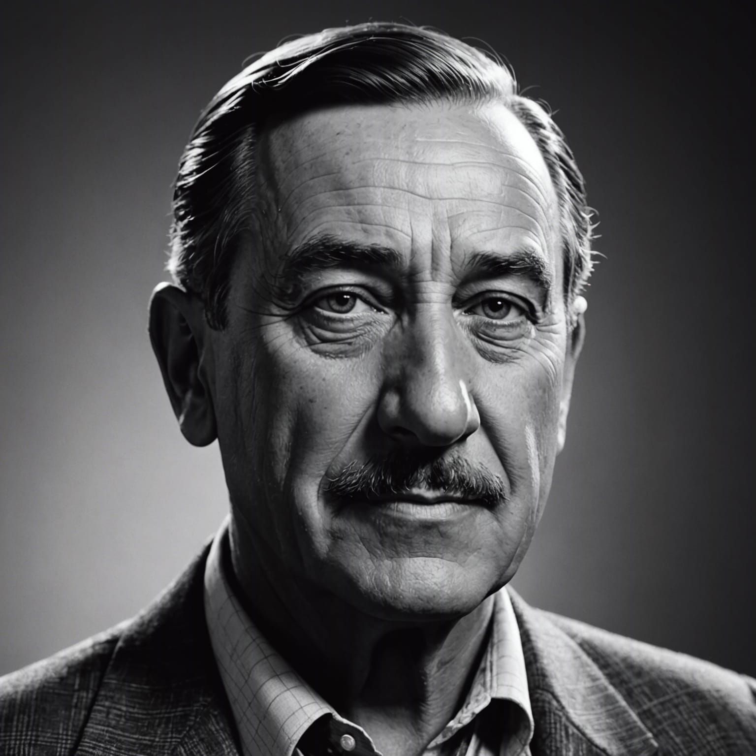 Walt Disney Portrait in Black and White