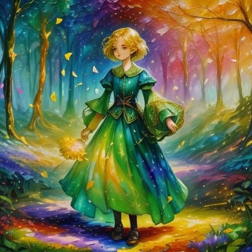 Fauvist Portrait of Aisling in Flower Garden