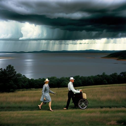 Caregiver for Senior Citizen, Stormy Skies, Adventure, Retro Photograph, Nicholas Hilliard, Keith Haring