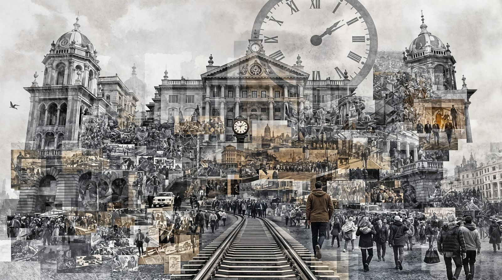 Surreal Double Exposure Cityscape Conveys Urban Evolution