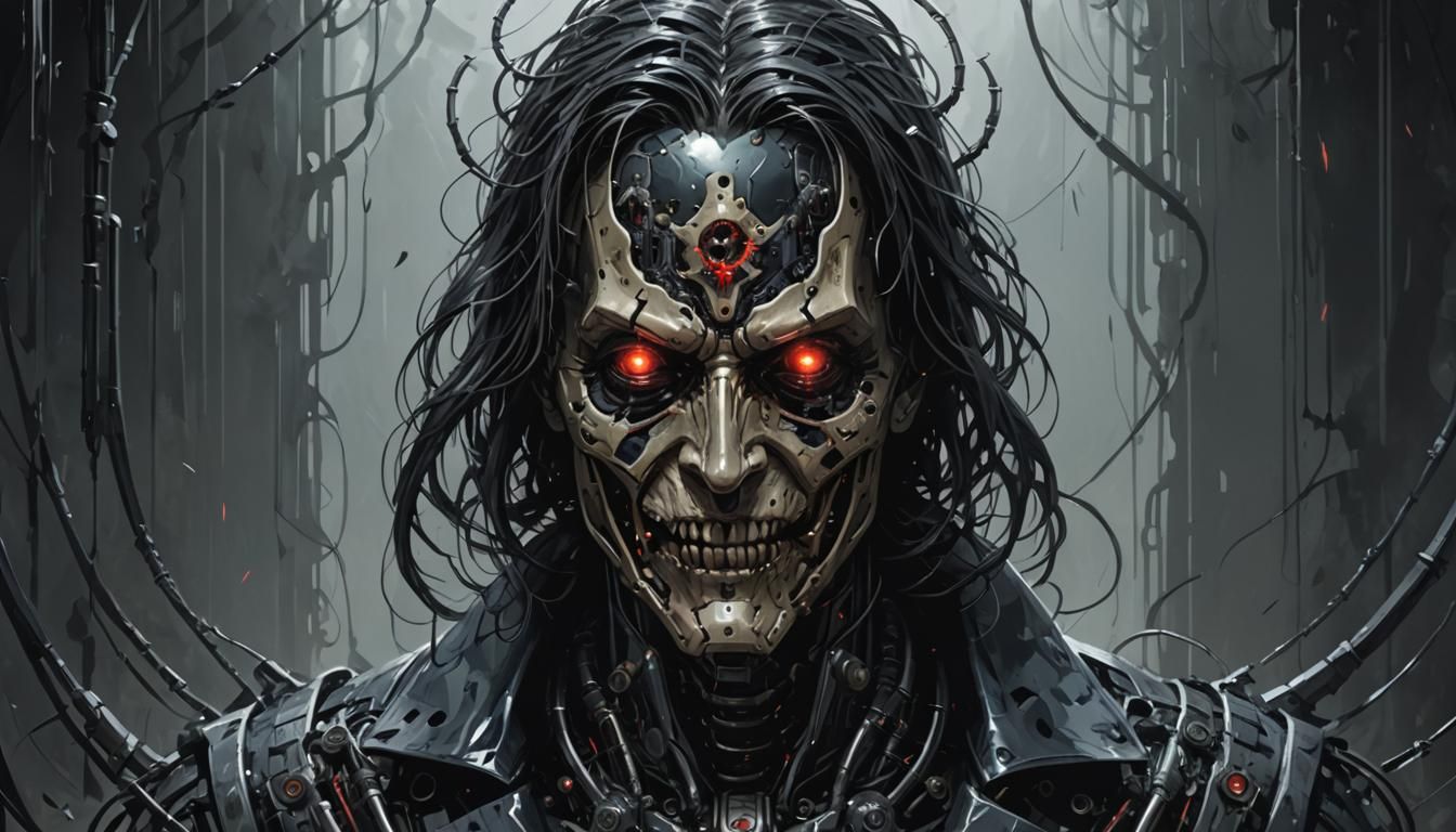 Sinister Figure Emerges from Shadow: Digital Art