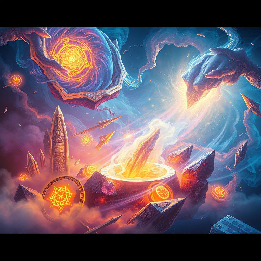 Ethereal Magic Spell Unfolds in Mystical Energy