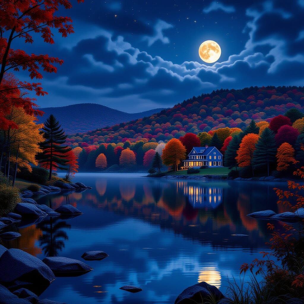 Autumn Night in Upstate New York