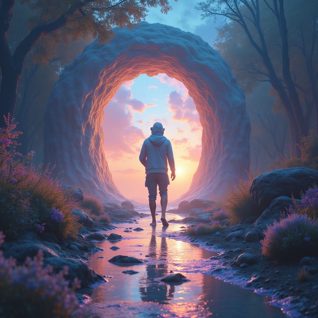 Mystical Portal to a Vibrant Dreamlike Realm