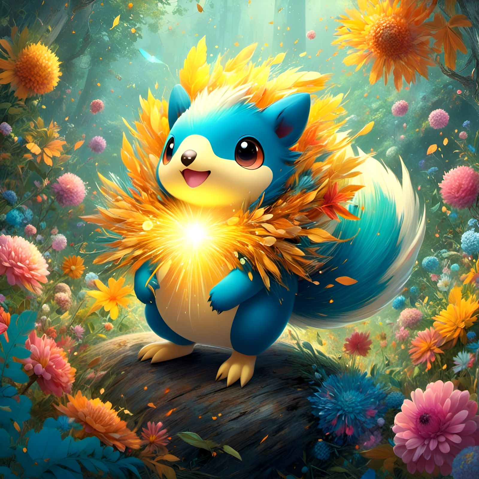 Cute Cyndaquil Pokemon Digital Art