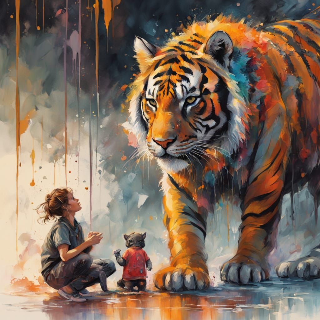 Whimsical Cat & Mouse Costumes: Ethereal Watercolor Art