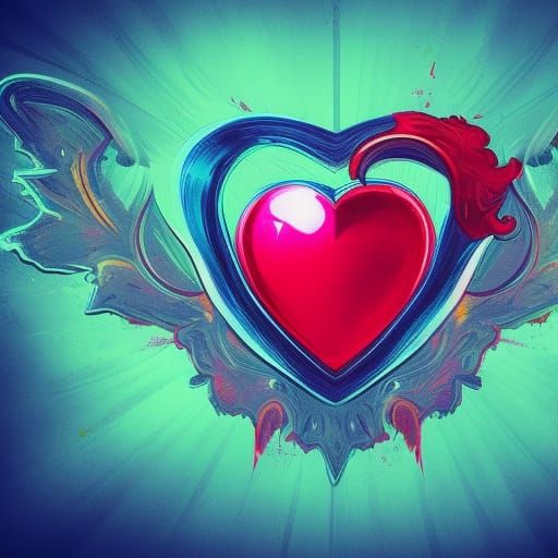 Hyperrealistic Hearts in Splash Art Style