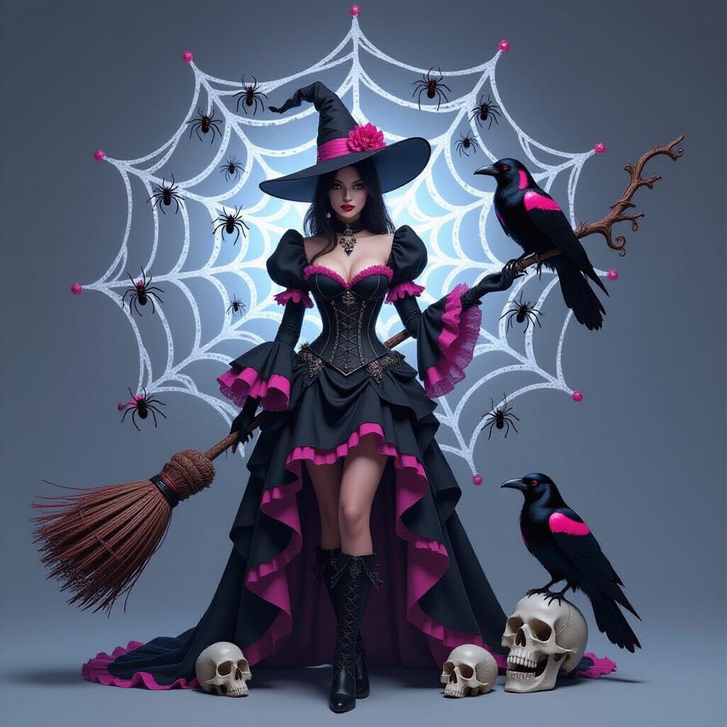 captivating, mysterious and enchanting witch, standing again...