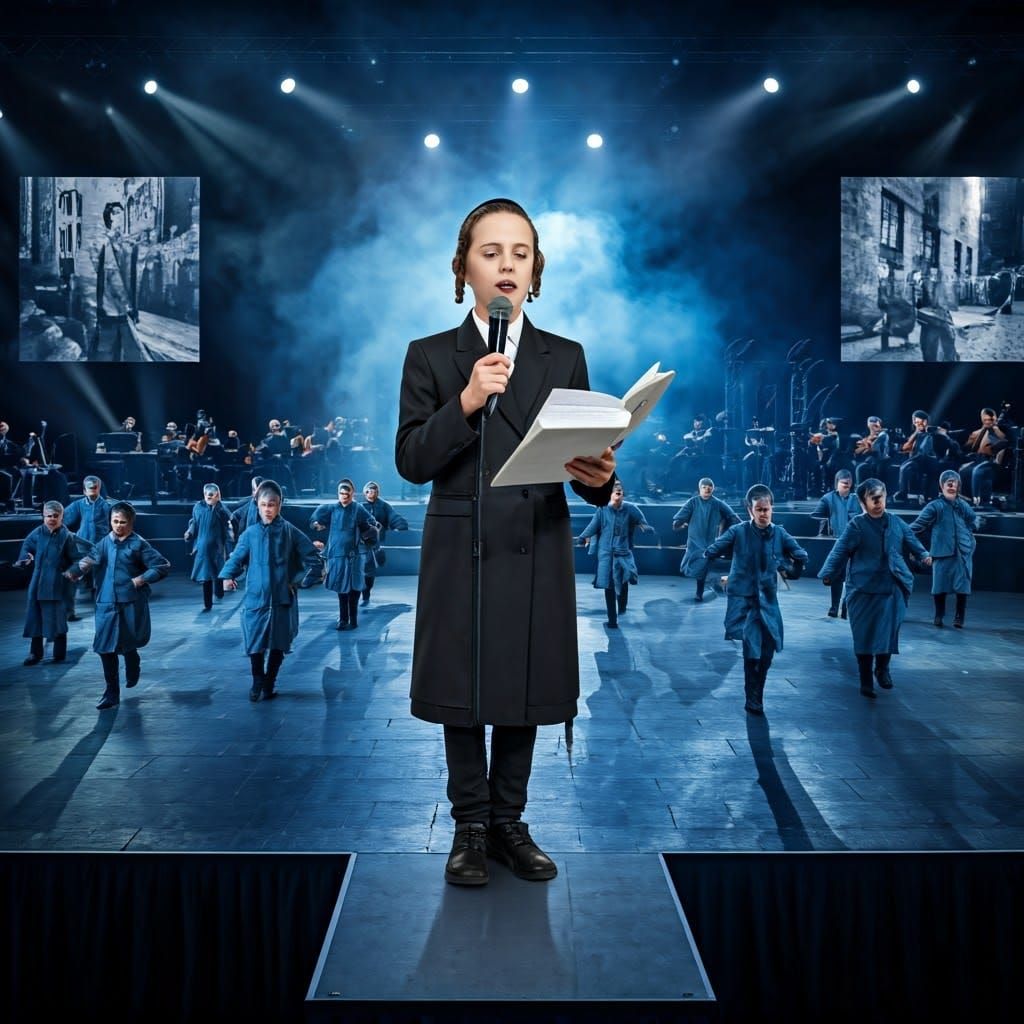 Young Hasidic Singer Performs with Emotion on Grand Stage