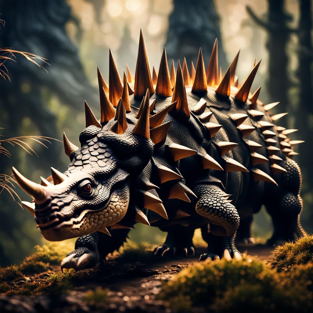 Prehistoric Drake Portrait in Professional Photography Style