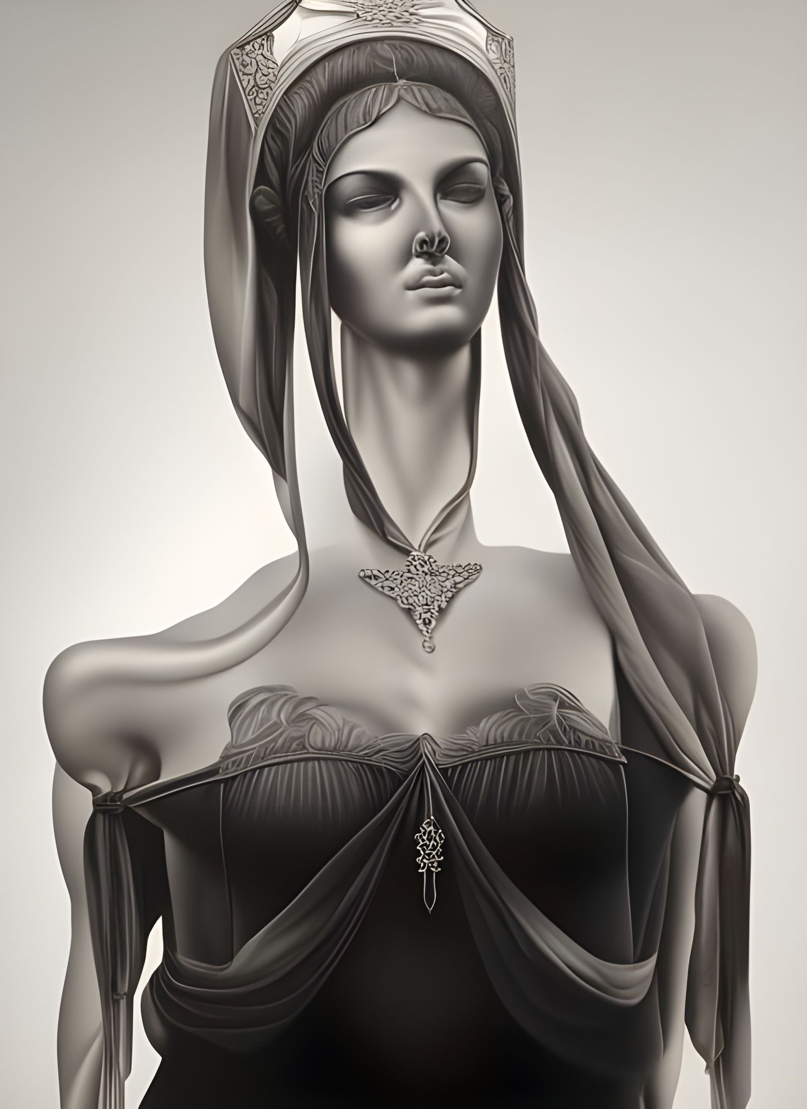 Goddess of Skulls in Trompe L'oeil Illusion