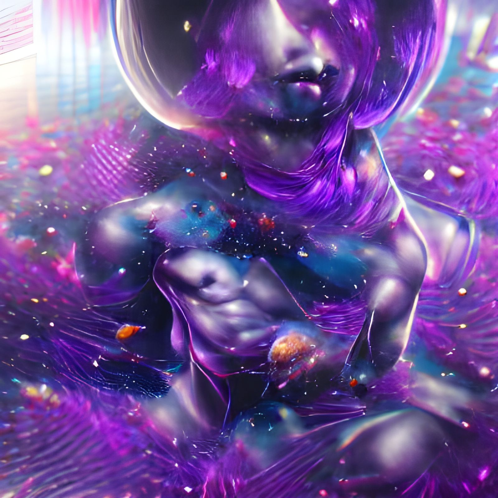 Holographic Purple Space Astral Illustration