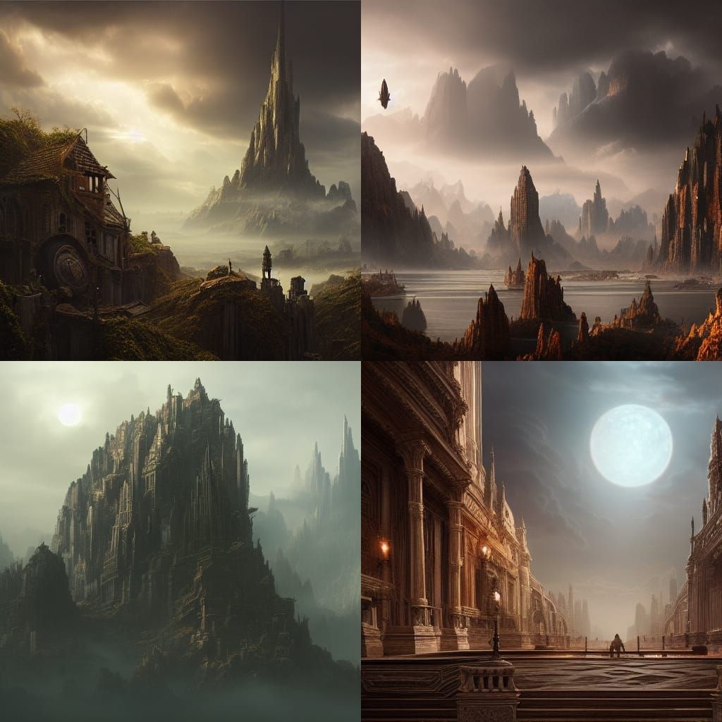 Epic Giant in Dramatic Digital Matte Painting