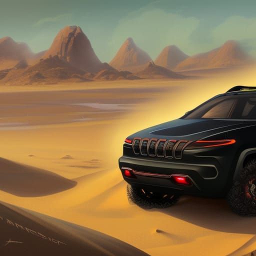 Jeep Cherokee Off-Road Racing at Sunrise