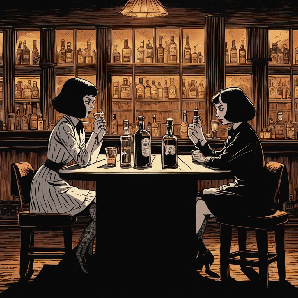 Velma and Wednesday in Film Noir Style