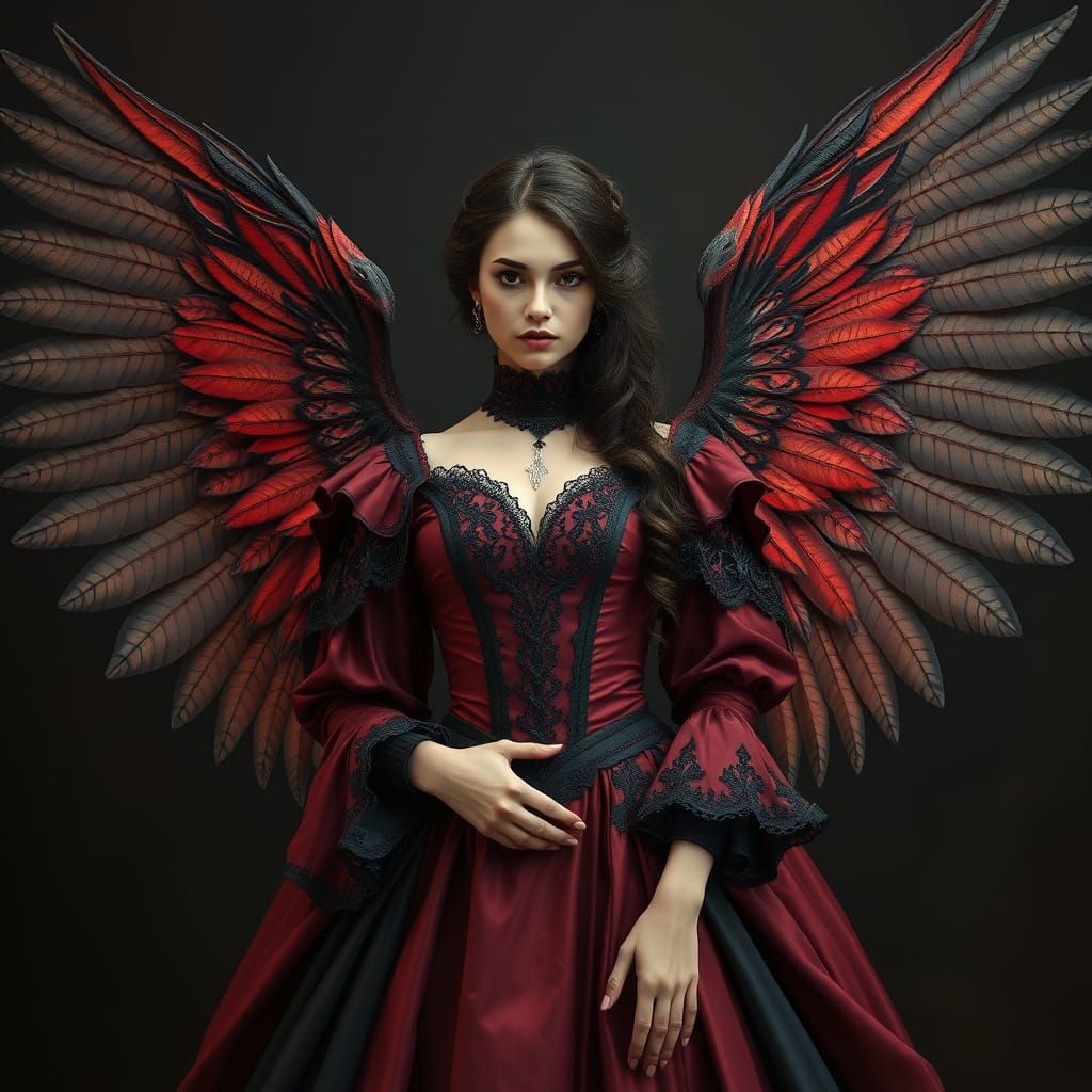 Ethereal Victorian Angel in Hyperrealistic Detail