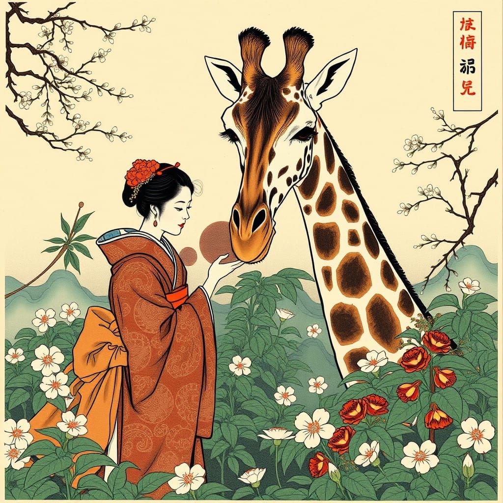 Serene Geisha in Enchanted Japanese Garden