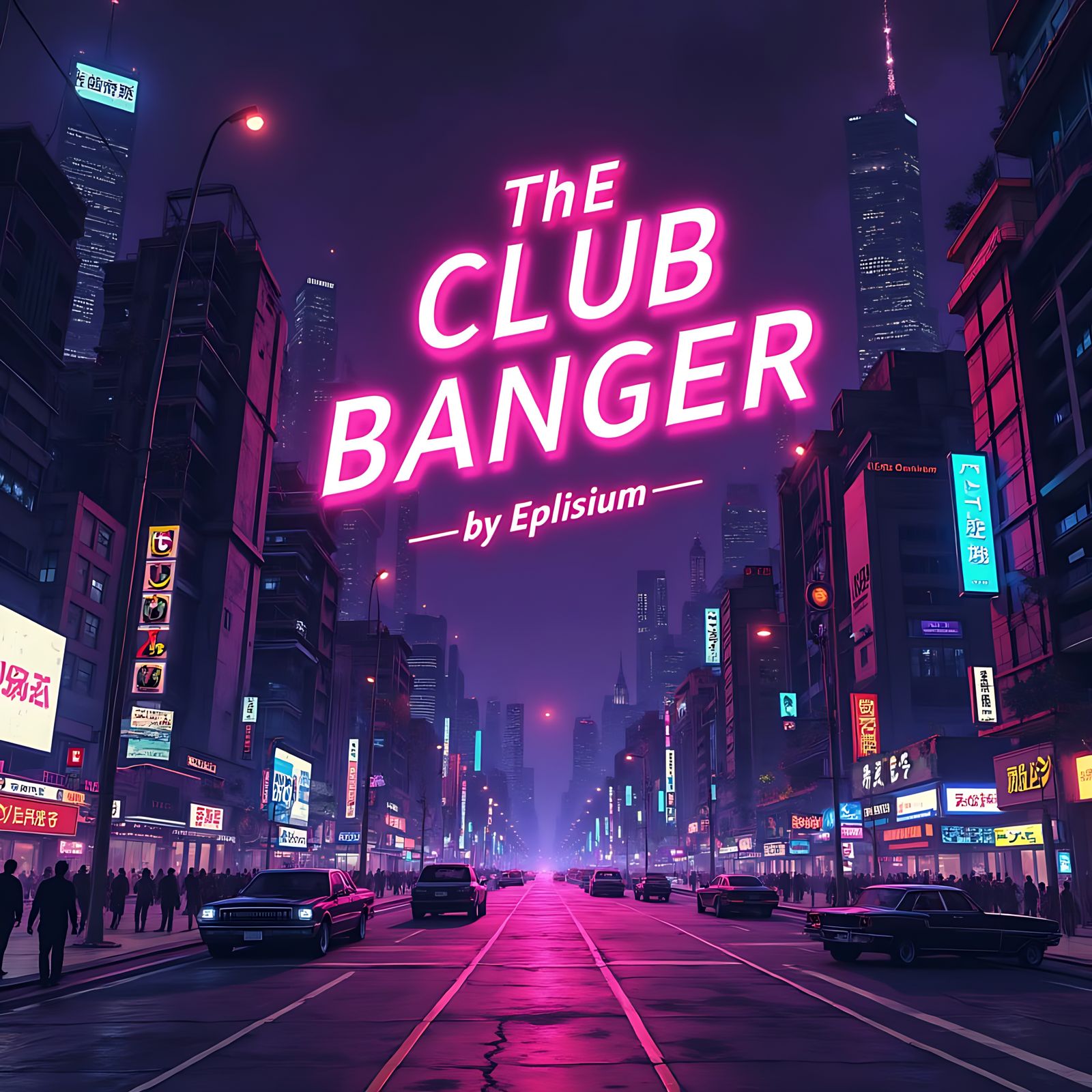 Vibrant Song Cover Art: Futuristic Neon City
