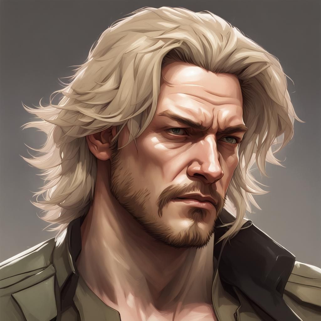 Hyperrealistic Portrait of Liquid Snake in Art Nouveau Style