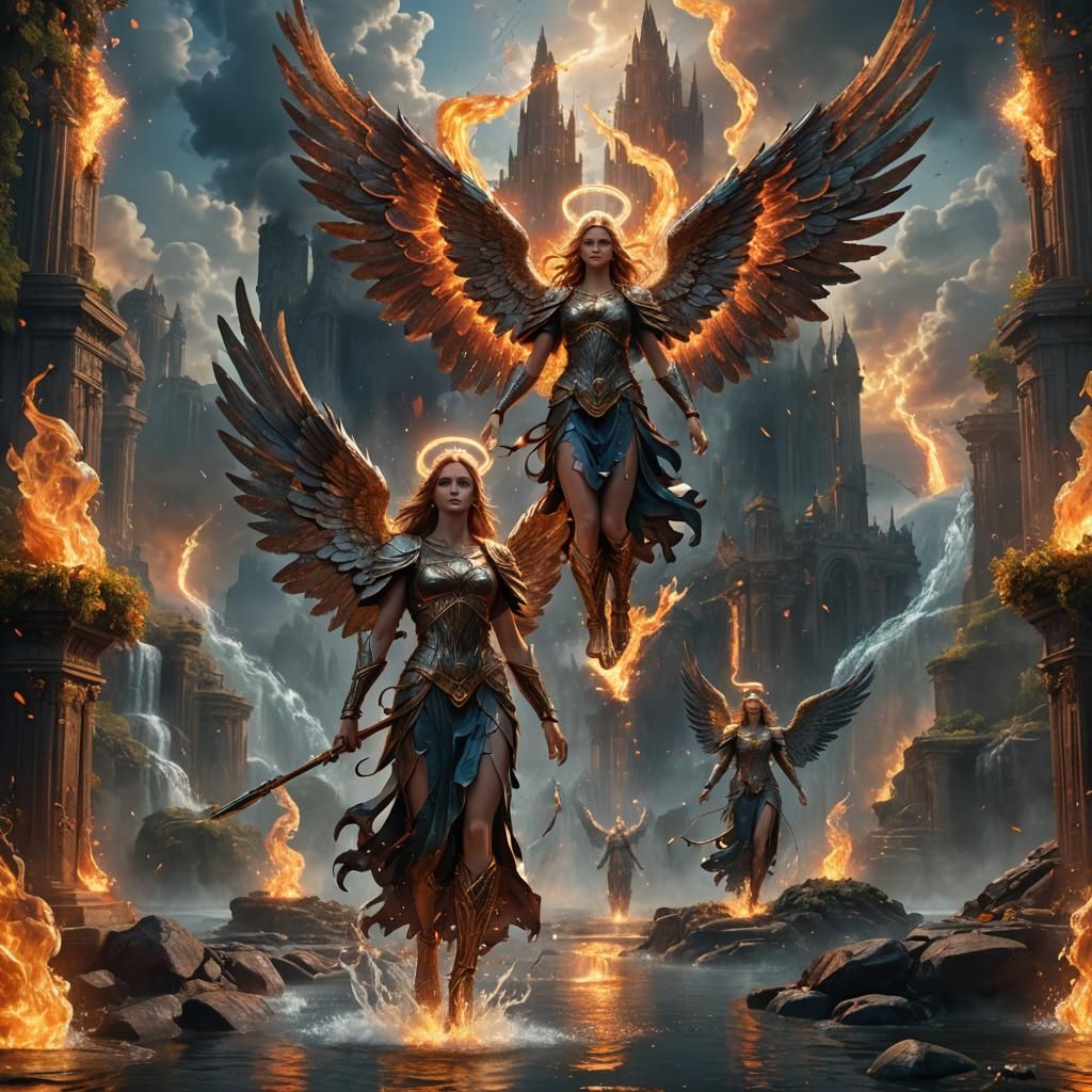 Angels of Water and Fire Guard Heaven's Path