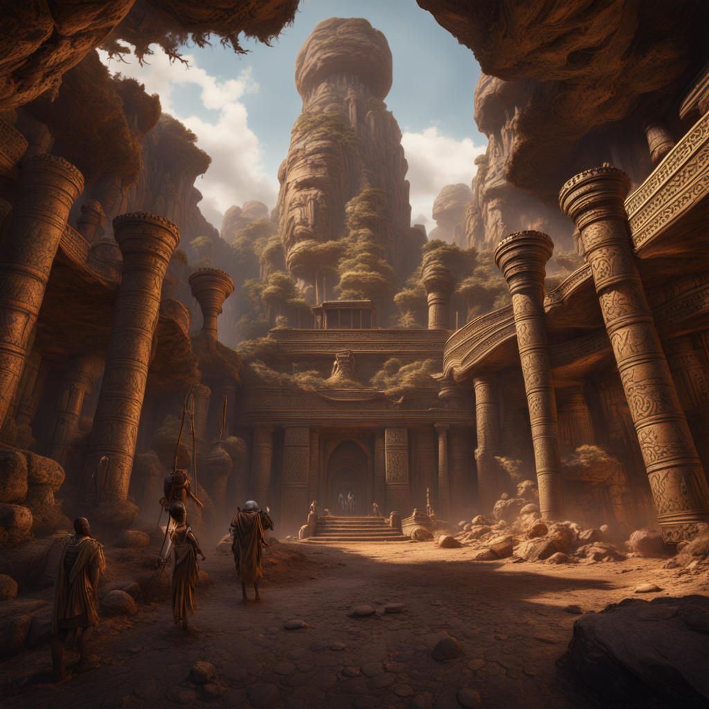 Ancient African Ruins: Detailed Matte Painting