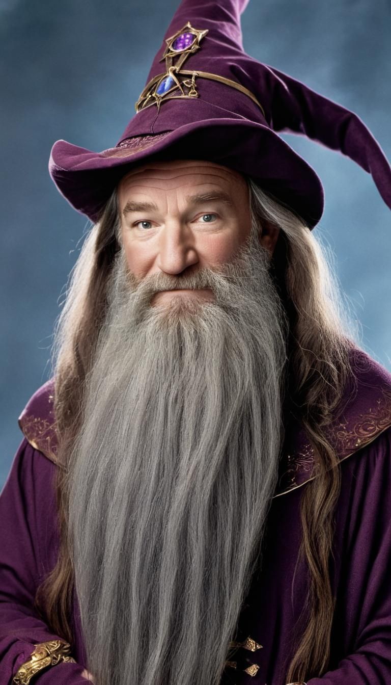 Fantasy Wizard with Long Beard Generated by AI