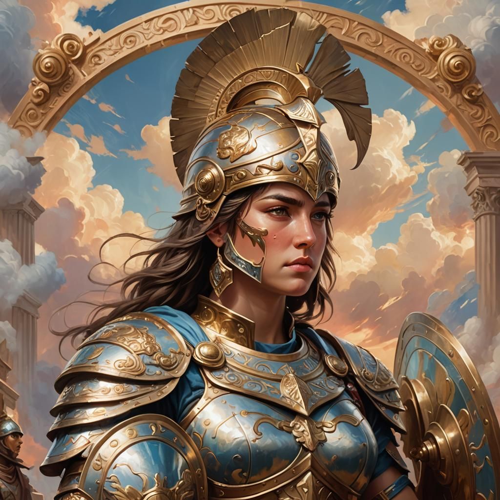 Athena Concept Art in Ornate Armor