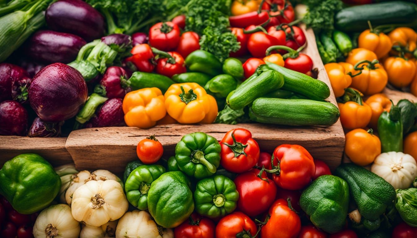 Vibrant Macro Photo of Fresh Vegetables on Display