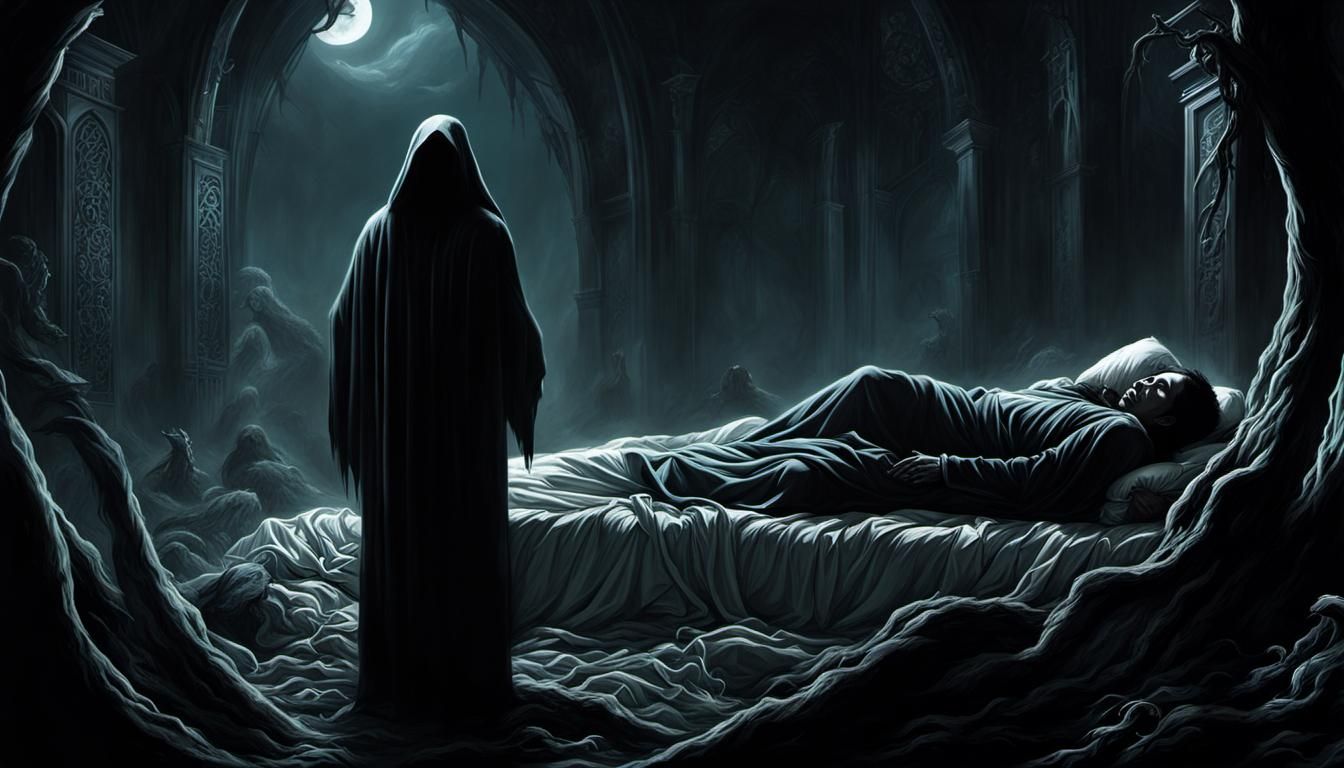 Terrifying Sleep Paralysis in Gothic Horror Style