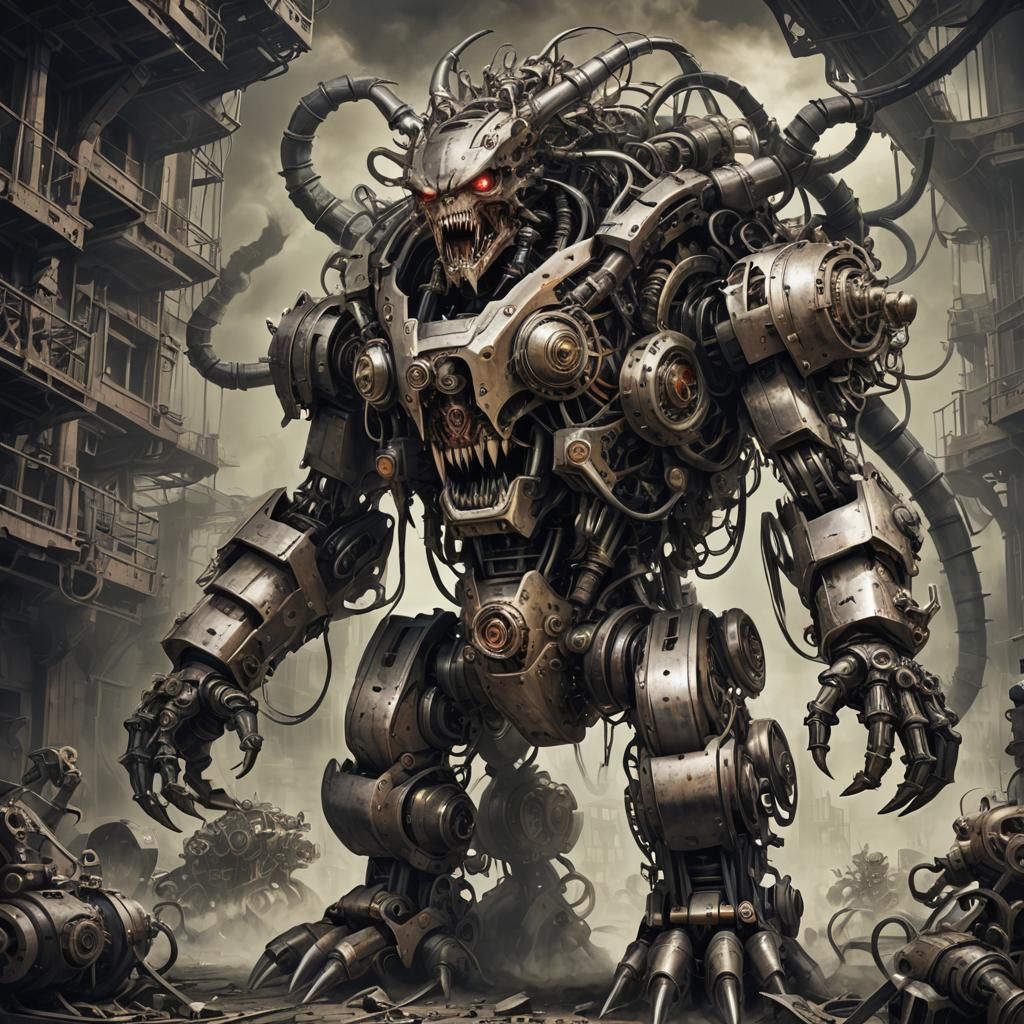 Mechanical Nightmare Creature Emerges