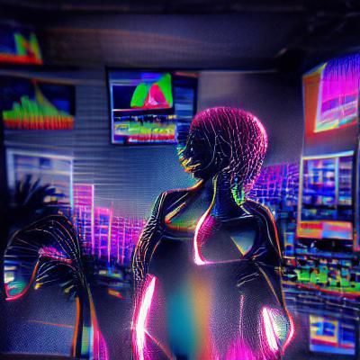 Synthwave Silhouette with Neon Planet in 8K 3D