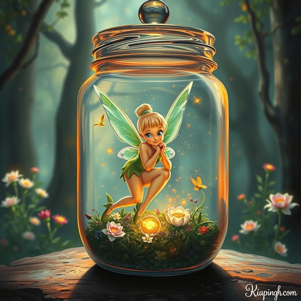 Tinkerbell in a Jar: Ethereal Fantasy Art