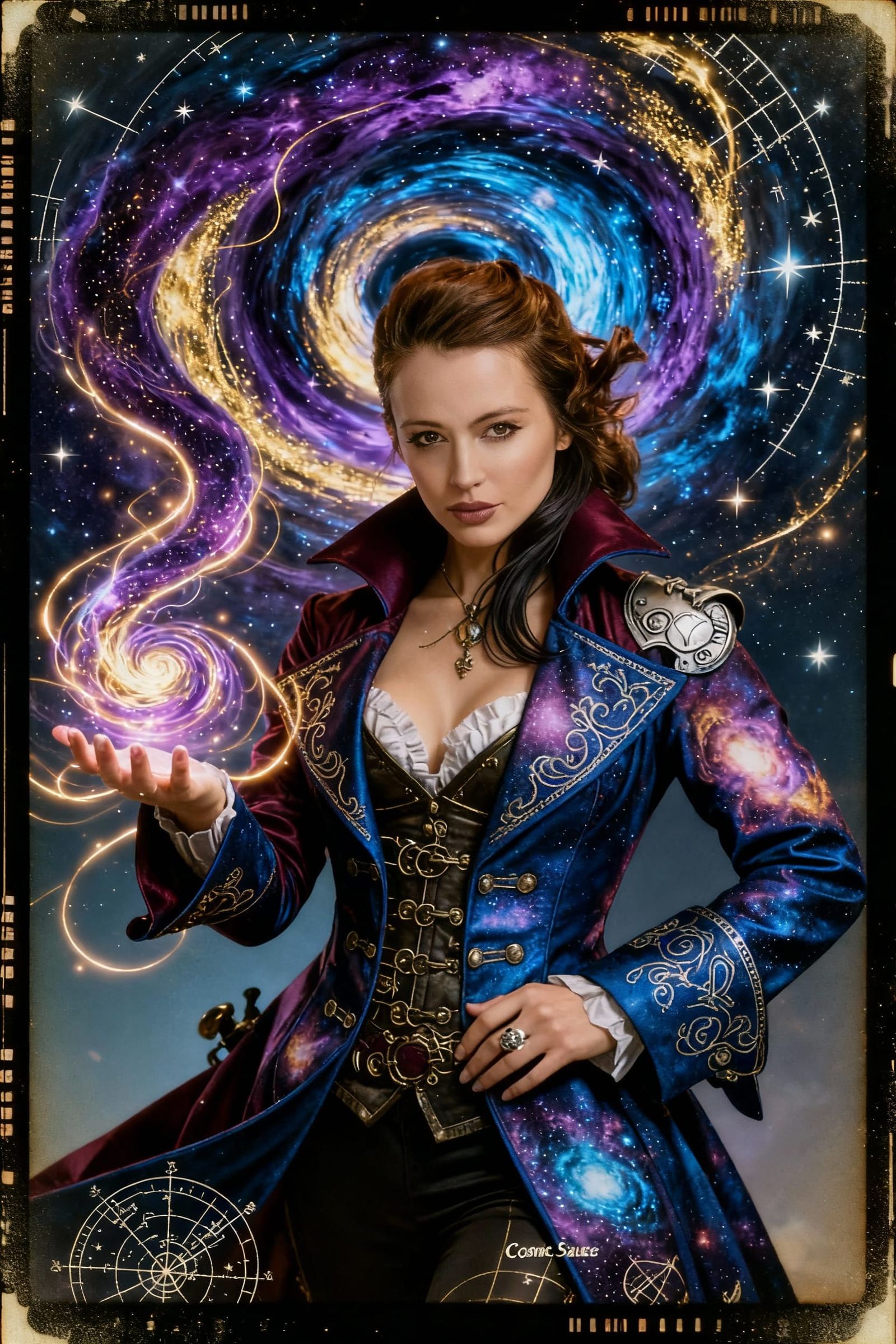 Cosmic Sauce Minister in Dramatic Crimson and Blue Coat