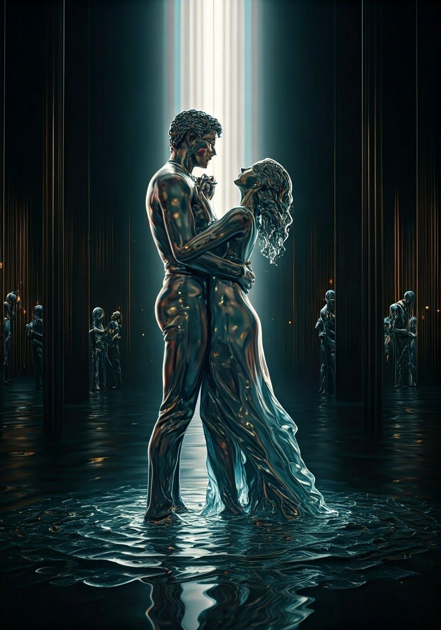 Liquid Rainbow Dance in Mirrored Maze