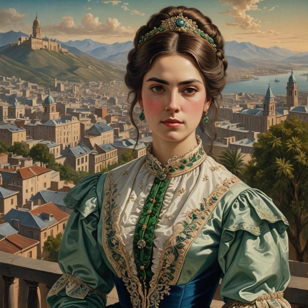 Chilean Portrait of Carlota Aldunate Solar, 19th Century