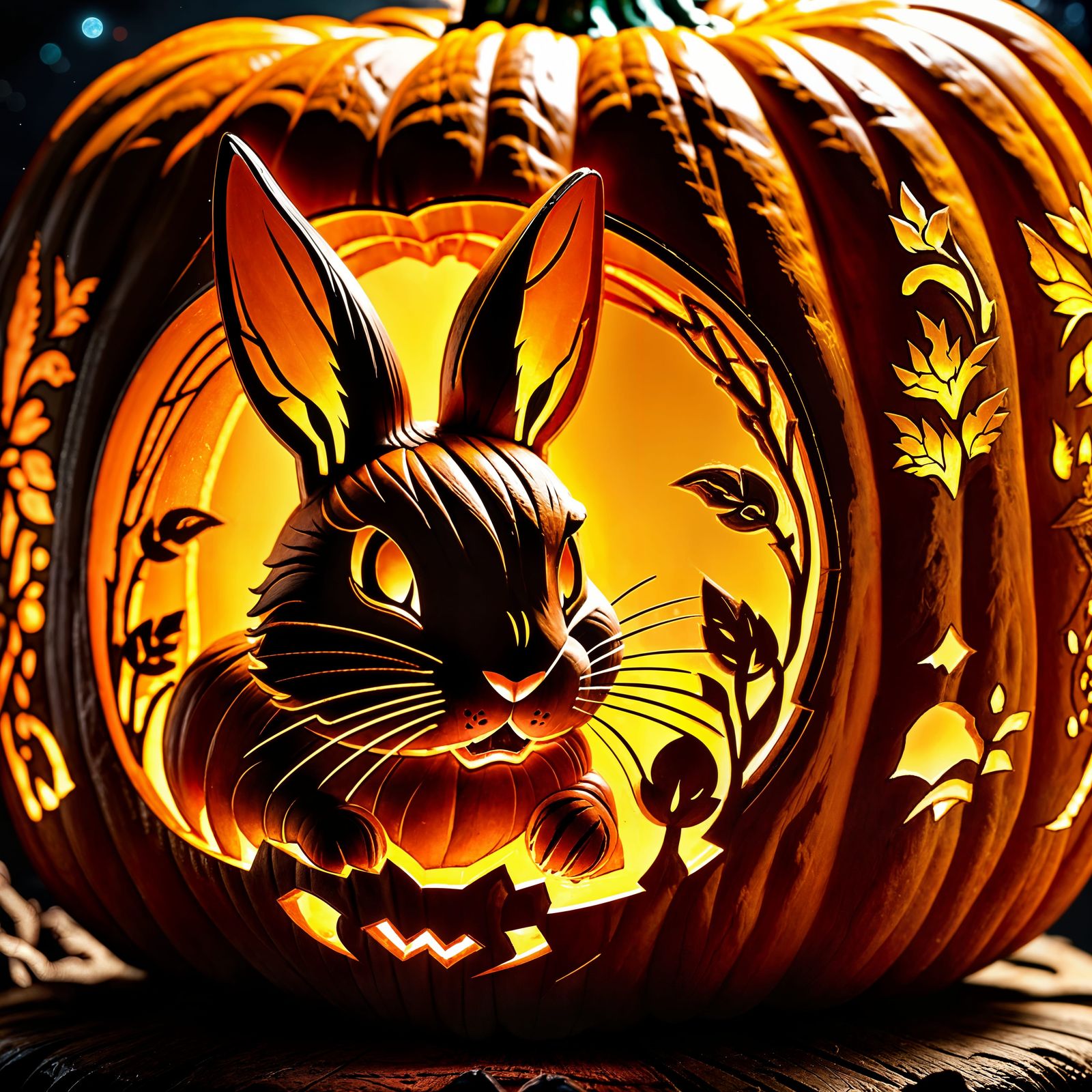Rabbit jack-o'-lantern (Mysterious XL v4)
