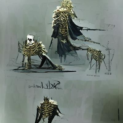 Skeletal Composition for Gothic and Halloween Art