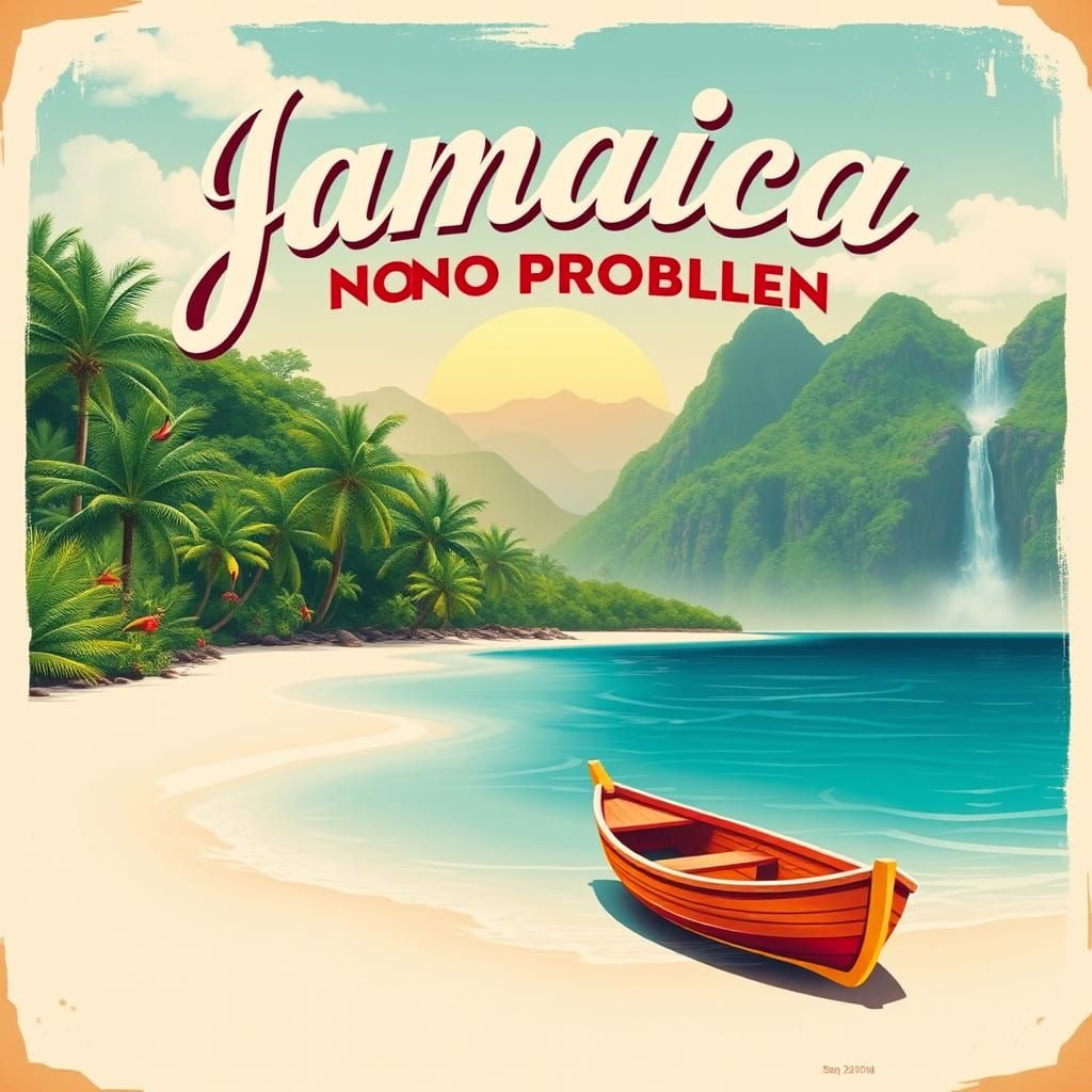 Vintage Travel Poster: Jamaica's Natural Beauty