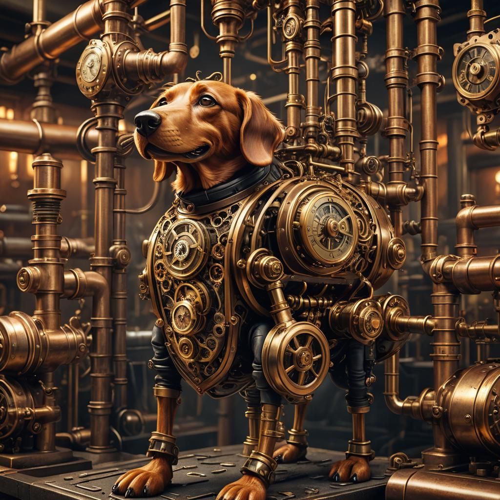 Steampunk Hot Dog Concept Art Close-Up